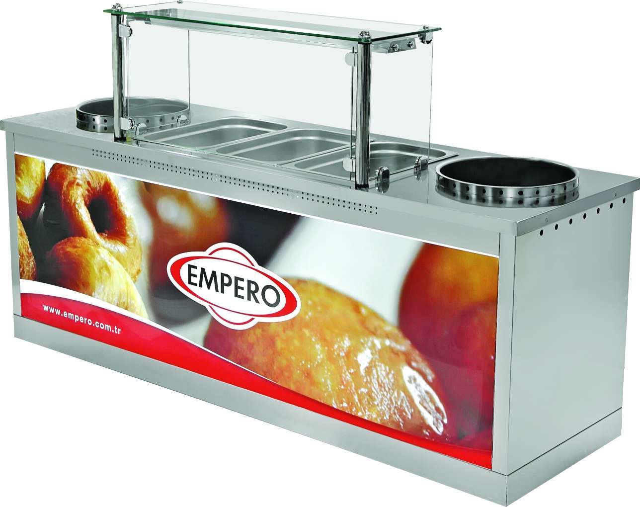 Empero EMP.LK.007 Saray ve İzmir Lokma Makinesi Tezgahı 25+25 Lt 220V