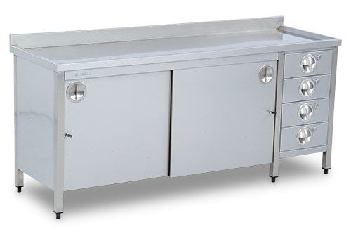 Çekmeceli Paslanmaz Çelik Çalışma Tezgahı