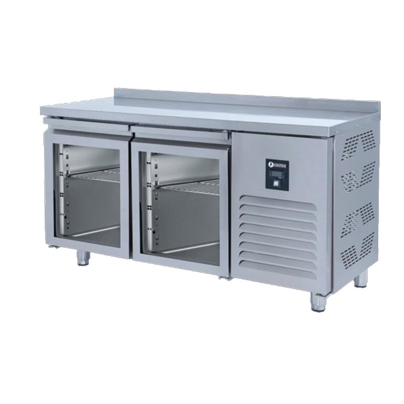 Iceinox CTS.330.UG Tezgah Tip GN Buzdolabı, 2 Cam Kapılı, 150x70x85 cm
