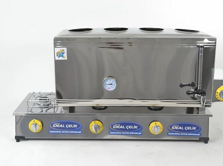 Elektrikli Gazlı Çay Ocağı 4 Demlikli 80'lik