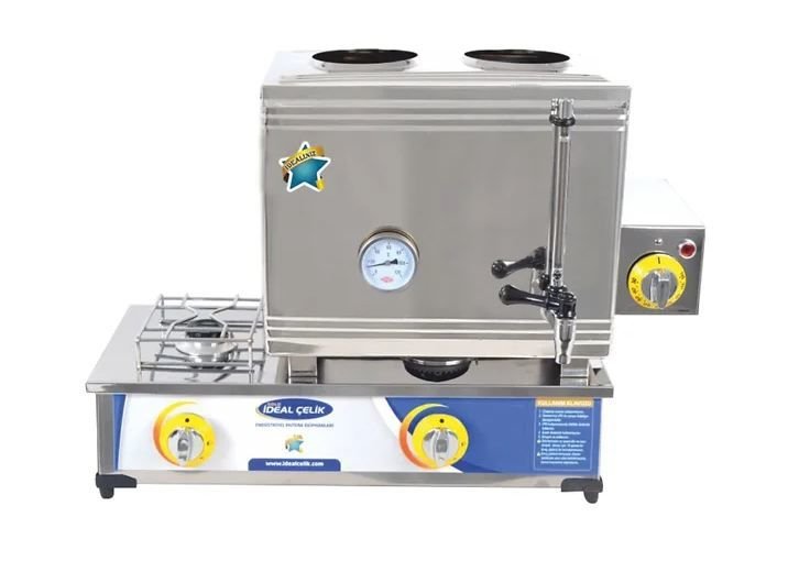 Elektrikli Gazlı Çay Ocağı 2 Demlikli 40'lık