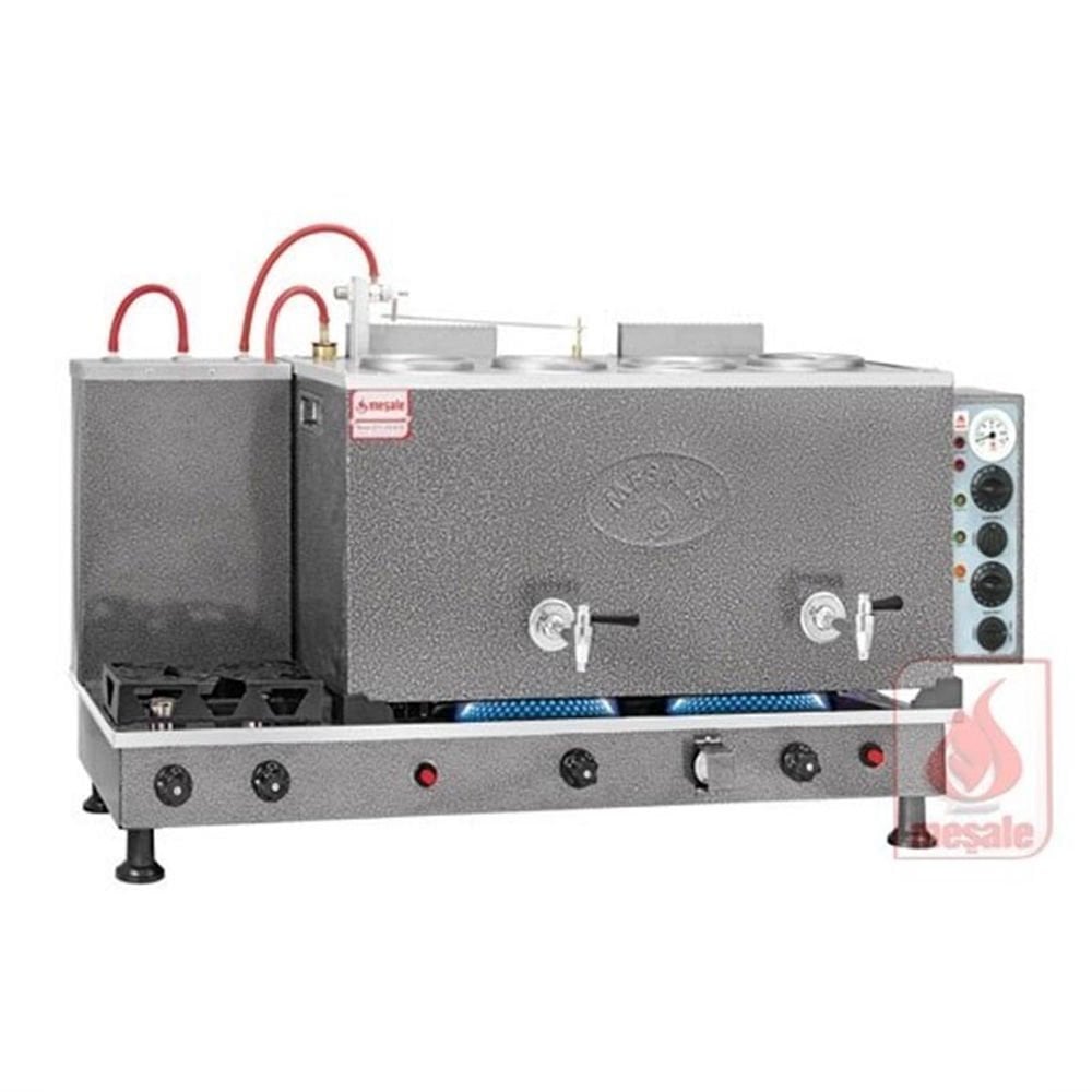 Meşale Çay Kazanı 4 Demlikli Chromat Klasik Full Otomatik Elektrik + Gazlı CHKFO4