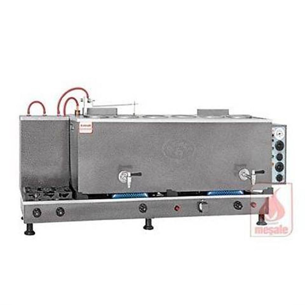 Meşale Çay Kazanı 6 Demlikli Chromat Klasik Full Otomatik Elektrik + Gazlı CHKFO6