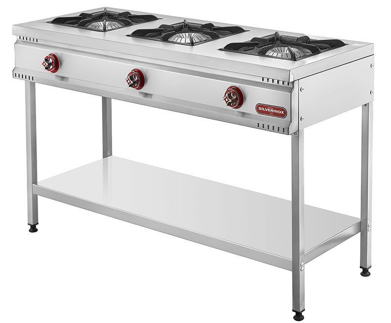 Silverinox 3'lü Taban Raflı Midi Ocak LPG'li CE TB-3G