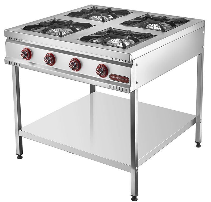 Silverinox 4'lü Taban Raflı Midi Ocak LPG'li CE TB-4G