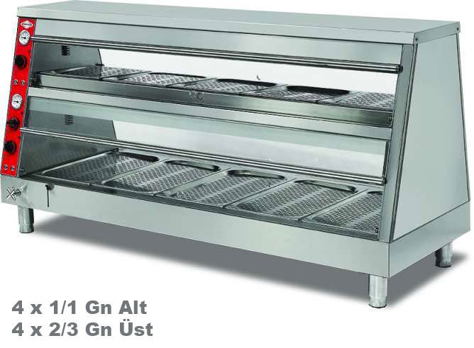 Empero EMP.PLC-D-GN41 Elektrikli Isıtmalı Teşhir Ünitesi 2 Katlı 1500x691x932 mm