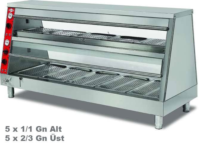 Empero EMP.PLC-D-GN51 Elektrikli Isıtmalı Teşhir Ünitesi 2 Katlı 1800x691x932 mm