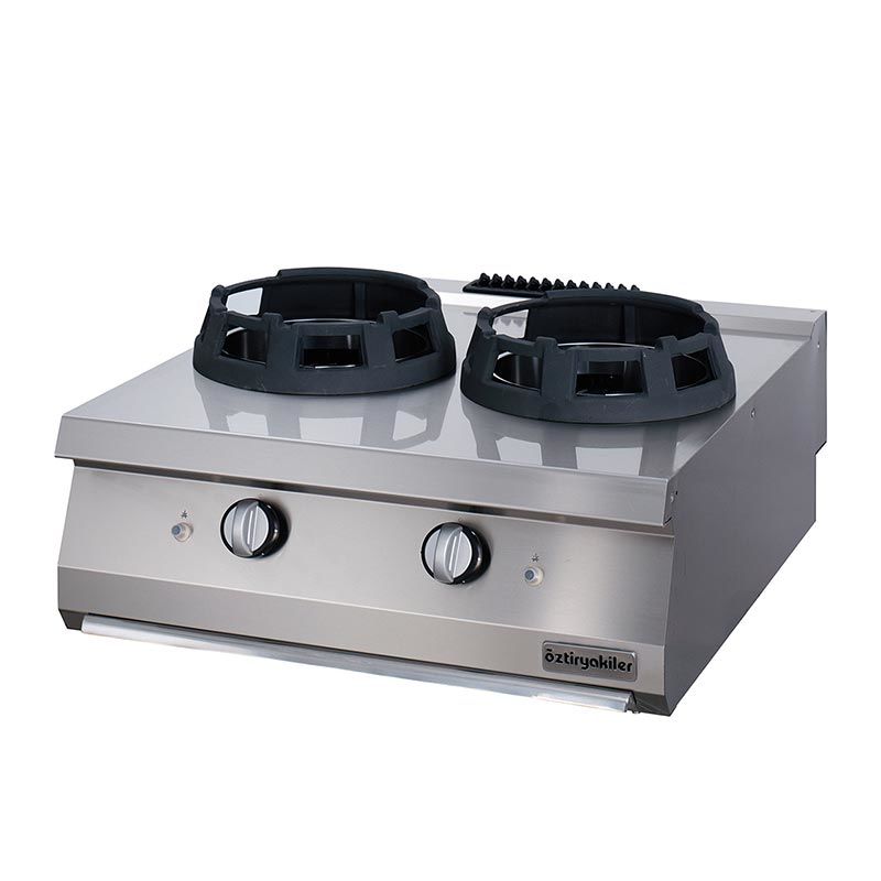 Öztiryakiler 900 Seri Set Üstü İkili Wok Ocak Gazlı 80x90x30-28kW