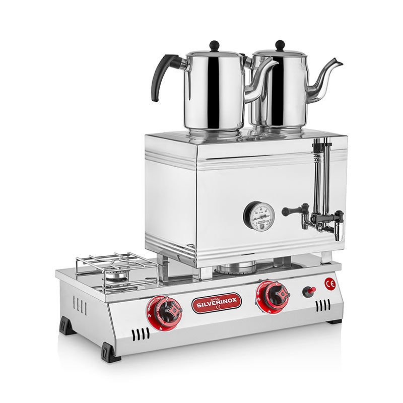 Silverinox 40'lık Kahveci Takımı 2 Demlikli Doğalgazlı 2065-D