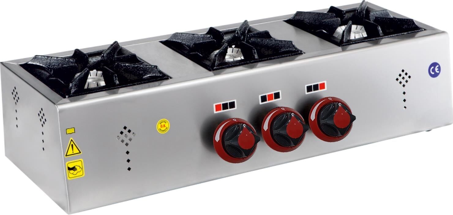 CSA Gazlı 3 Lü Ekonomik Ocak Set Üstü 80x29x18 cm KRCS.EOG.3