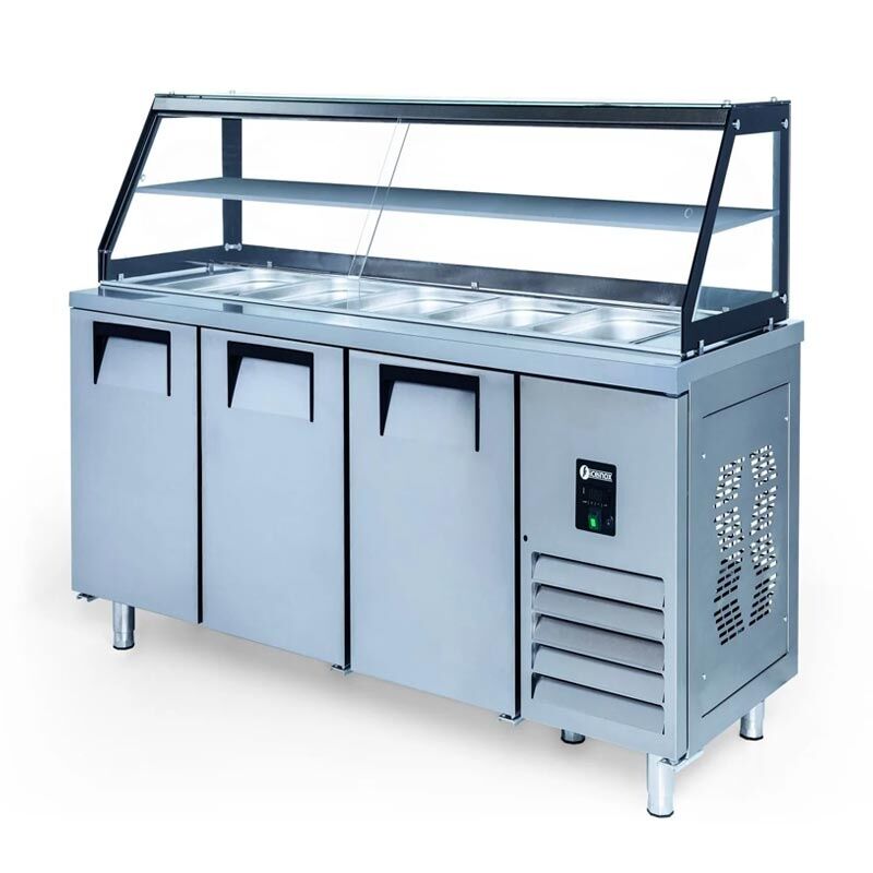 Iceinox STS.G.515 Çamlı Servis Buzdolabı, 3 Kapılı, 200x70x85/123 cm