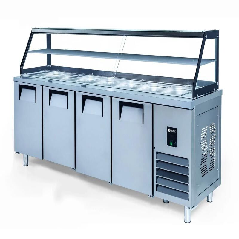 Iceinox STS.G.650 Camlı Servis Buzdolabı, 4 Kapılı, 250x70x85/123 cm