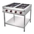 Remta CEJ32(L) Ayaklı Taban Raflı Lokanta Ocağı, 4 Gözlü, LPG