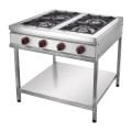 Remta CEJ32(L) Ayaklı Taban Raflı Lokanta Ocağı, 4 Gözlü, LPG