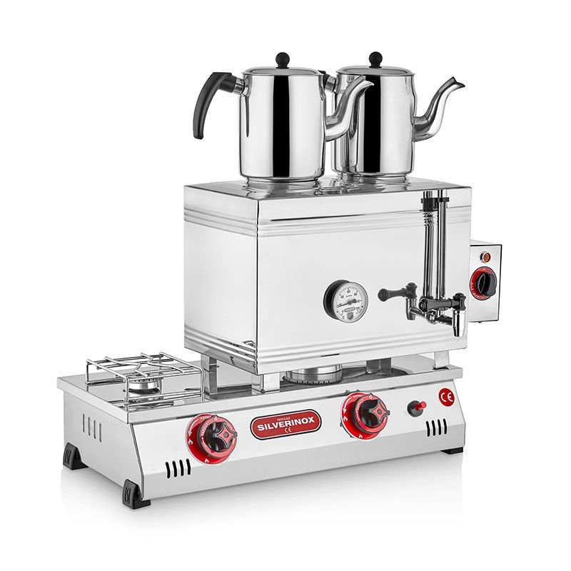 Silverinox 40'lık Kahveci Takımı 2 Demlikli Elektrik + Doğalgazlı 2100-D