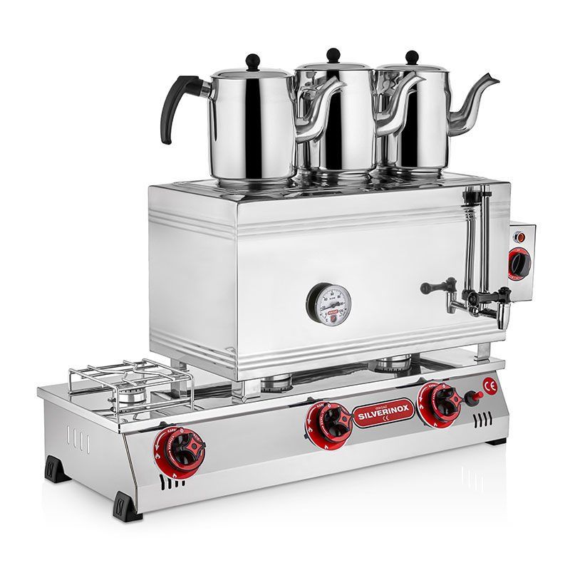 Silverinox 60'lık Kahveci Takımı 3 Demlikli Elektrik + LPG'li 2101