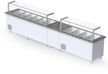 İceinox 6 küvetli Servis üniteler 250X80X132 STS-F 650 CR