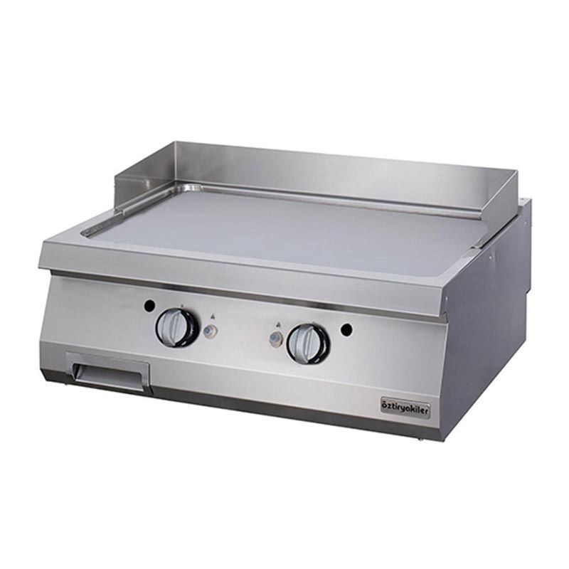 Öztiryakiler 900 Seri Set Üstü Grill Plate Düz Gazlı 80x90x30 - Sert Krom Kaplı