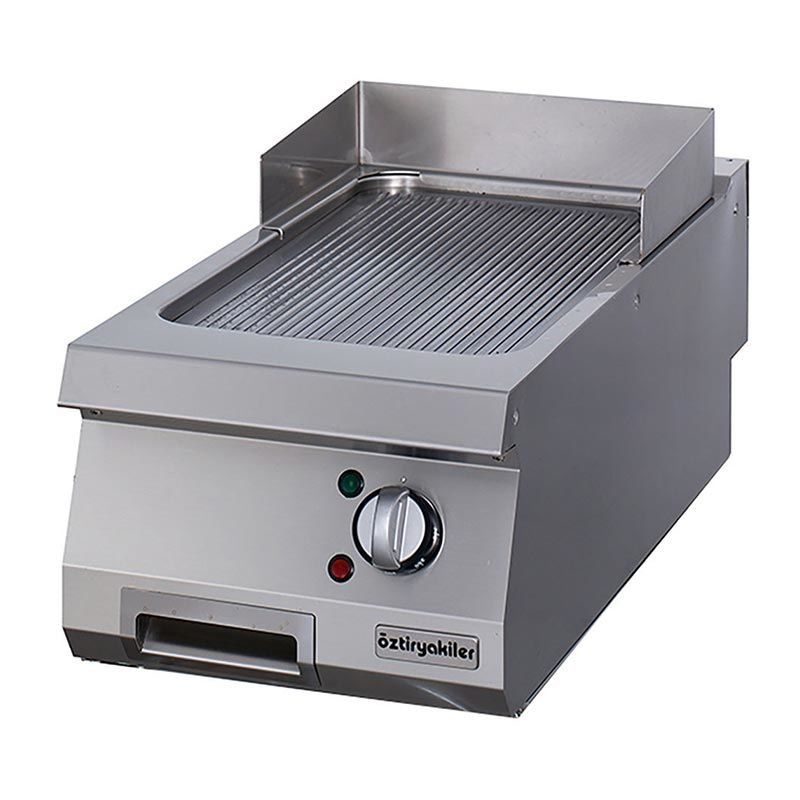 Öztiryakiler 900 Seri Set Üstü Grill Plate Oluklu Elektrikli 40x90x30 - Sert Krom Kaplı