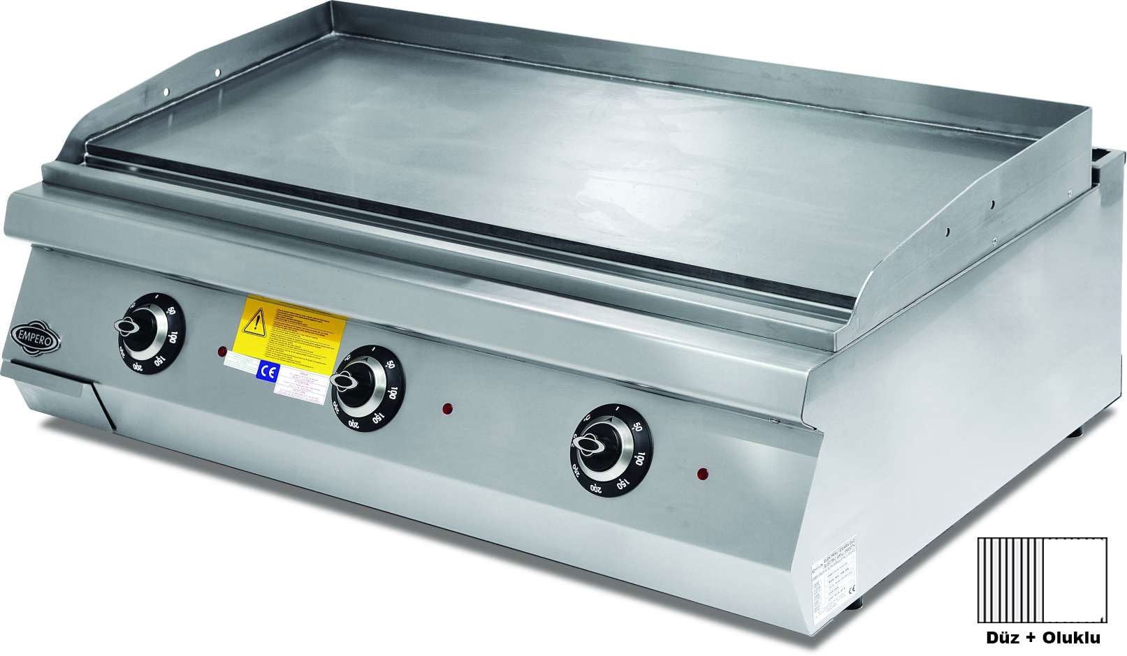 Empero EMP.PLS.7IE032 700 Seri Set Üstü Yarı Oluklu Pleyt Izgara Elektrikli 120x73x30 cm