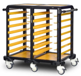 Gastrolley İkili Tepsi Taşıma Arabası 14 Raflı Etrafı Açık 101x71x99