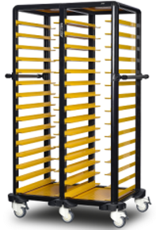 Gastrolley İkili Tepsi Taşıma Arabası 30 Raflı Etrafı Açık 101x71x174 G.ST.150.D.1