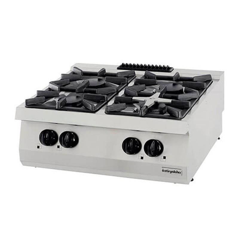 Öztiryakiler Set Üstü Ocak 700 Seri Gazlı 4 Açık Ateş 80*70*28 (2x6kW+2x7,5kW)