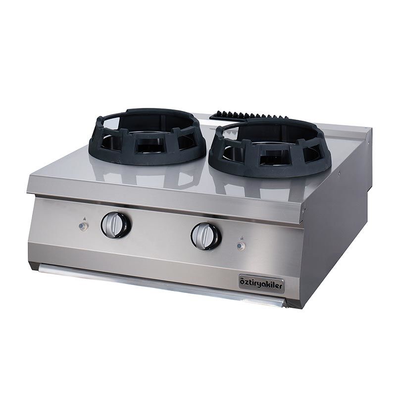 Öztiryakiler 700 Seri Set Üstü İkili Wok Ocak Gazlı 80x70x30-28kW
