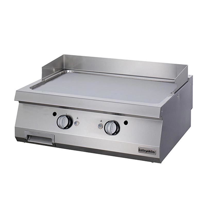 Öztiryakiler 700 Seri Set Üstü Grill Plate Düz Gazlı 80x70x30 - Sert Krom Kaplı