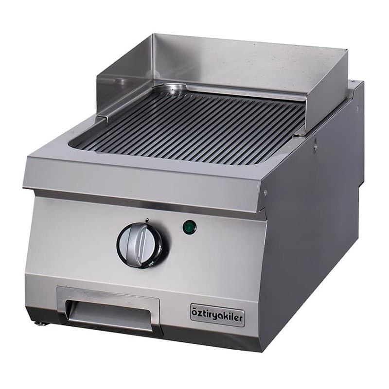 Öztiryakiler 700 Seri Set Üstü Grill Plate Oluklu Elektrikli 40x70x30 - Sert Krom Kaplı