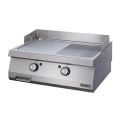 Öztiryakiler 700 Seri Set Üstü Grill Plate Yarı Oluklu Elektrikli 80x70x30 - Sert Krom Kaplı