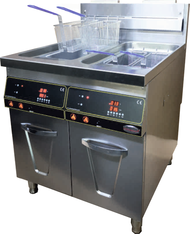 Otto'X 75 Lik Seri Dijital Termostatlı Gazlı Fritöz OTX-7DGFR 80, 800x750x850 mm