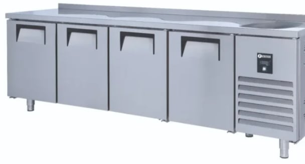 İceinox Tezgah Tip Evyeli 4 Kapılı Buzdolabı CTS 560 CR-S