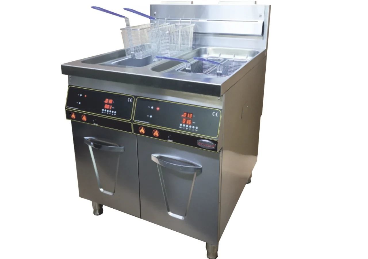 Otto'X 90 Lık Seri Dijital Termostatlı Gazlı Fritöz OTX-9DGFR 80, 800x900x850 mm
