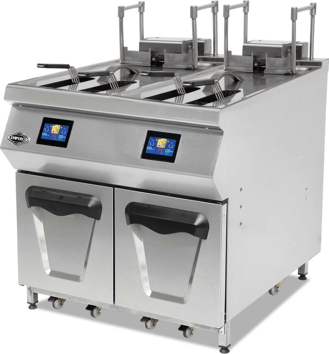 Empero EMP.PLS.ODFE.020 900 Seri Asansörlü 25+25 lt Hızlı Pişirme Fritözü Yağ Filtreli Elektrikli 80x90x85 cm