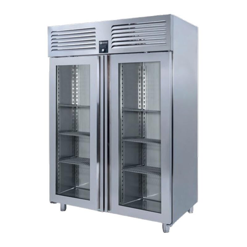 Iceinox VT.1150.N.VG Dik Tip Snack ve GN Derin Dondurucu, 2 Cam Kapılı, 140x77x210 cm