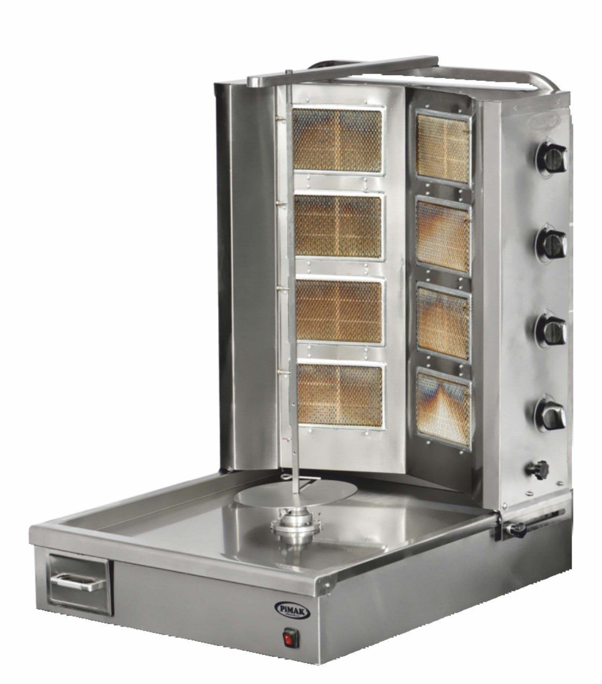 Pimak Alttan Motorlu 4+4 V Döner Ocağı Gazlı LPG ve Ce Belgeli 72x90x110 cm DO1/M077-4V