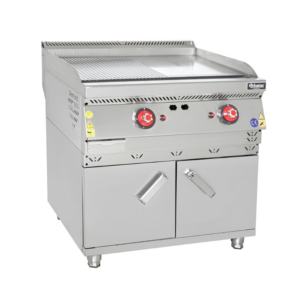 Himaksan HMK-DIGN 668 Nervürlü Pleyt Gazlı Dolaplı Izgara 60x60x85 cm