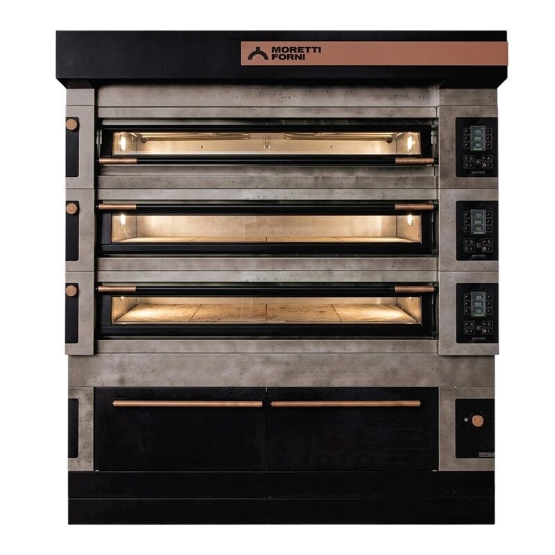 Moretti Forni S140EI-161600-P Icon Seri 2x16 cm Taş Tabanlı Modüler Çok Amaçlı Katlı Fırın