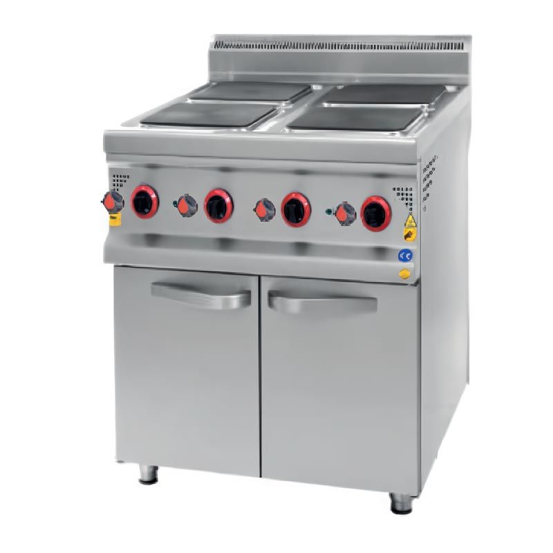 CSA 900 Seri 4 Gözlü Dolaplı Ocak, 80x90x85 cm, Elektrikli