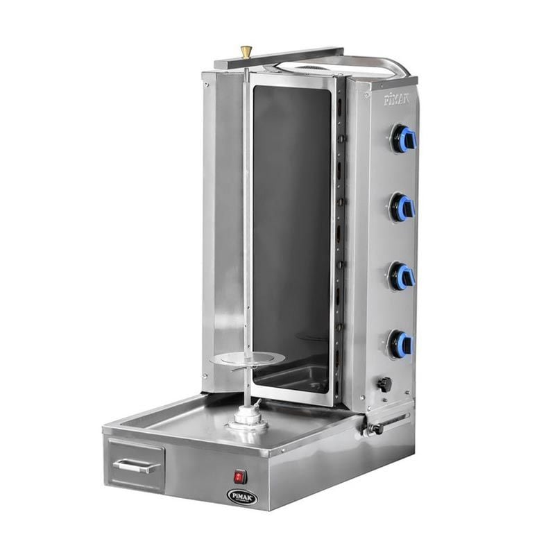 Pimak Üstten Motorlu Camlı Döner Makinesi, 3 Radyanlı, Elektrikli