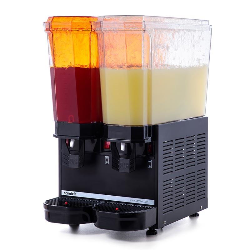 Samixir Klasik Twin Soğuk İçecek Dispenseri, 20+20 L, Fıskiyeli, Siyah 40.SSB