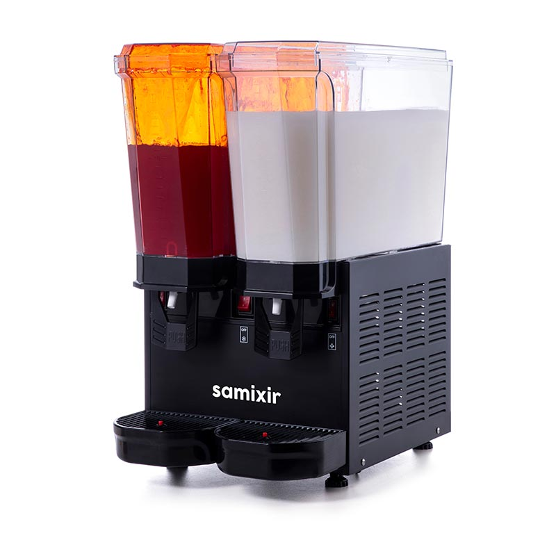 Samixir Klasik Twin Soğuk İçecek Dispenseri, 20+20 L, Fıskiyeli ve Karıştırıcılı, Siyah 40.SMB