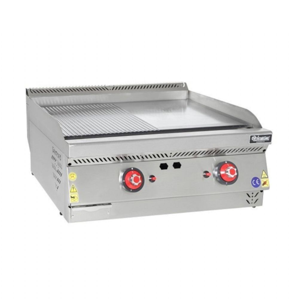 Himaksan HMK-PIGN 873 Set Üstü Gazlı Pleyt Izgara Yarı Oluklu 80x70x30 cm