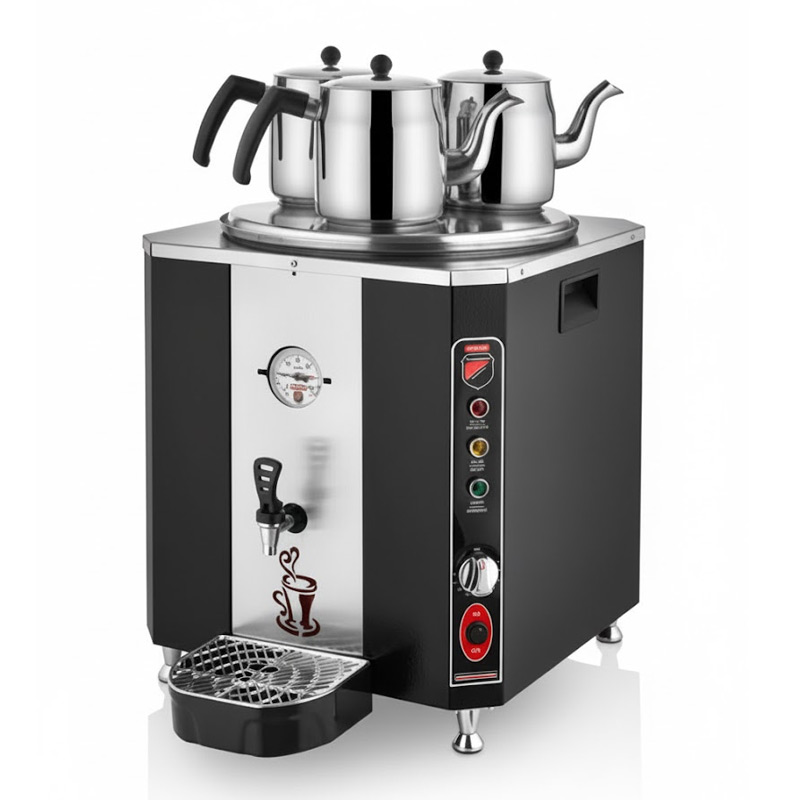 Silverinox ELS-03S 3 Demlikli Çay Makinesi, 36 L, Elektrikli, Siyah