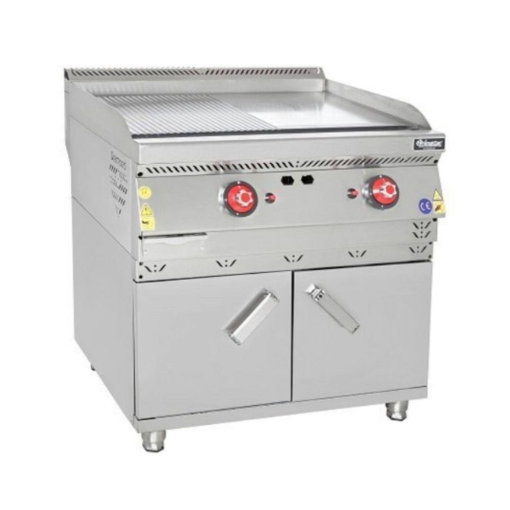 Himaksan HMK-DIEN 878 Dolaplı Elektrikli Pleyt Izgara Yarı Oluklu 80x70x85 cm