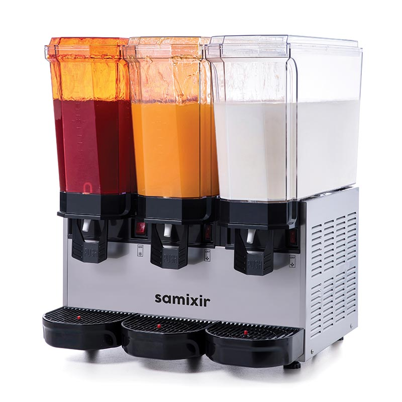 Samixir Klasik Triple Soğuk İçecek Dispenseri, 20+20+20 L, Fıskiyeli-Karıştırıcılı, Inox