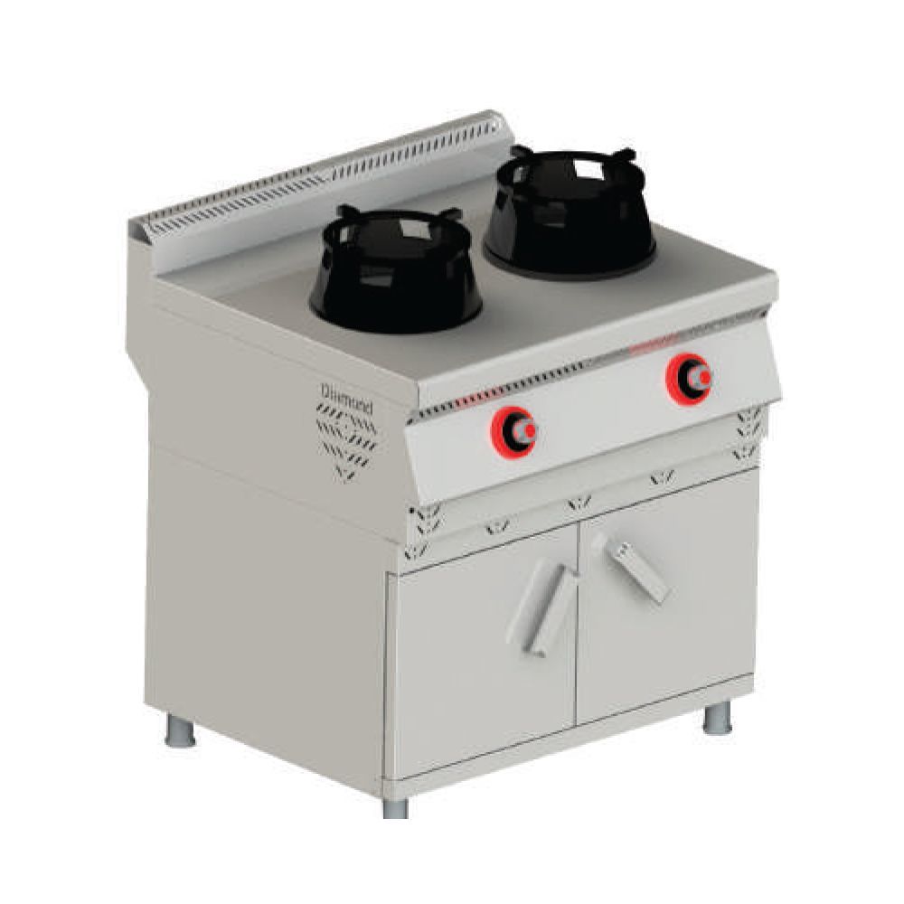 Himaksan HMK-DSWOG 878 Dolaplı Gazlı İkili Wok Ocak 80x70x85 cm