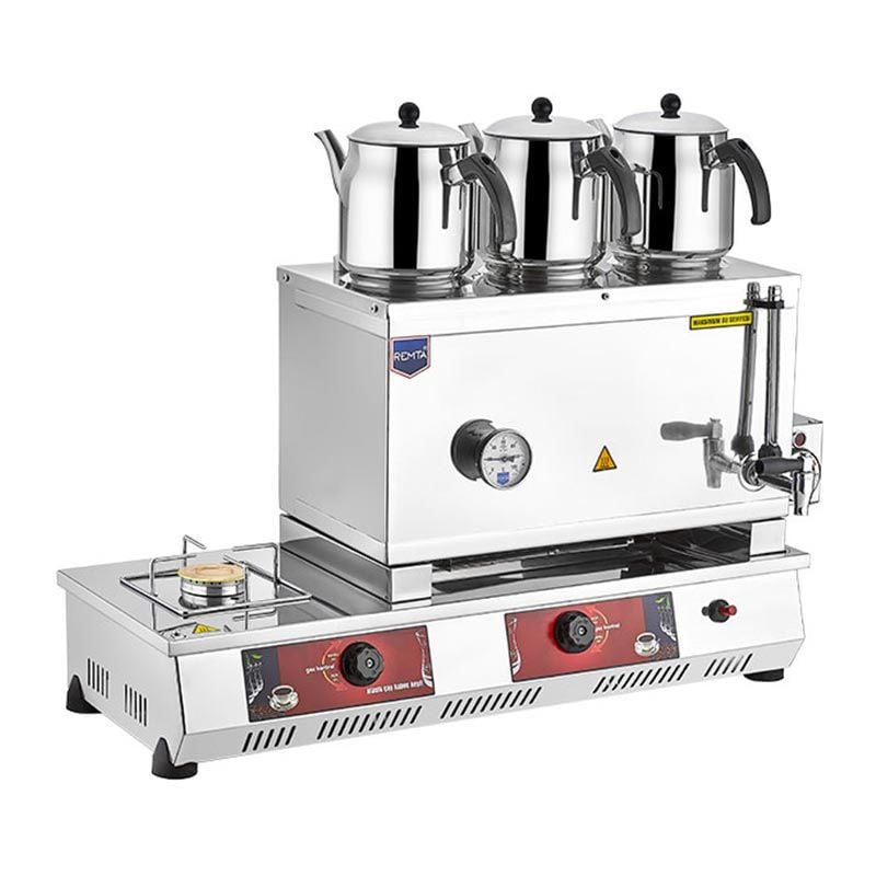 Remta N13(E) 55 Model Kahveci Takımlı Çay Kazanı, 3 Demlikli, 33 L, Elektrikli + LPG Li