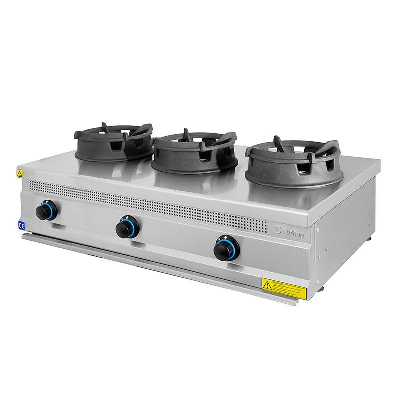 Turhan Çelik 3'lü Wok Ocak Ce Belgeli Gazlı 120x70x30 Cm TC.7WG120